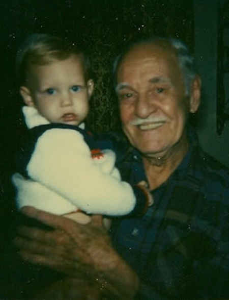 Harry Robinson and his great-grandson