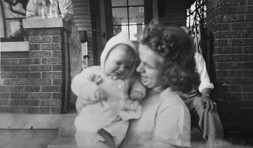 Ann Zwiefelhofer with neighbor's child